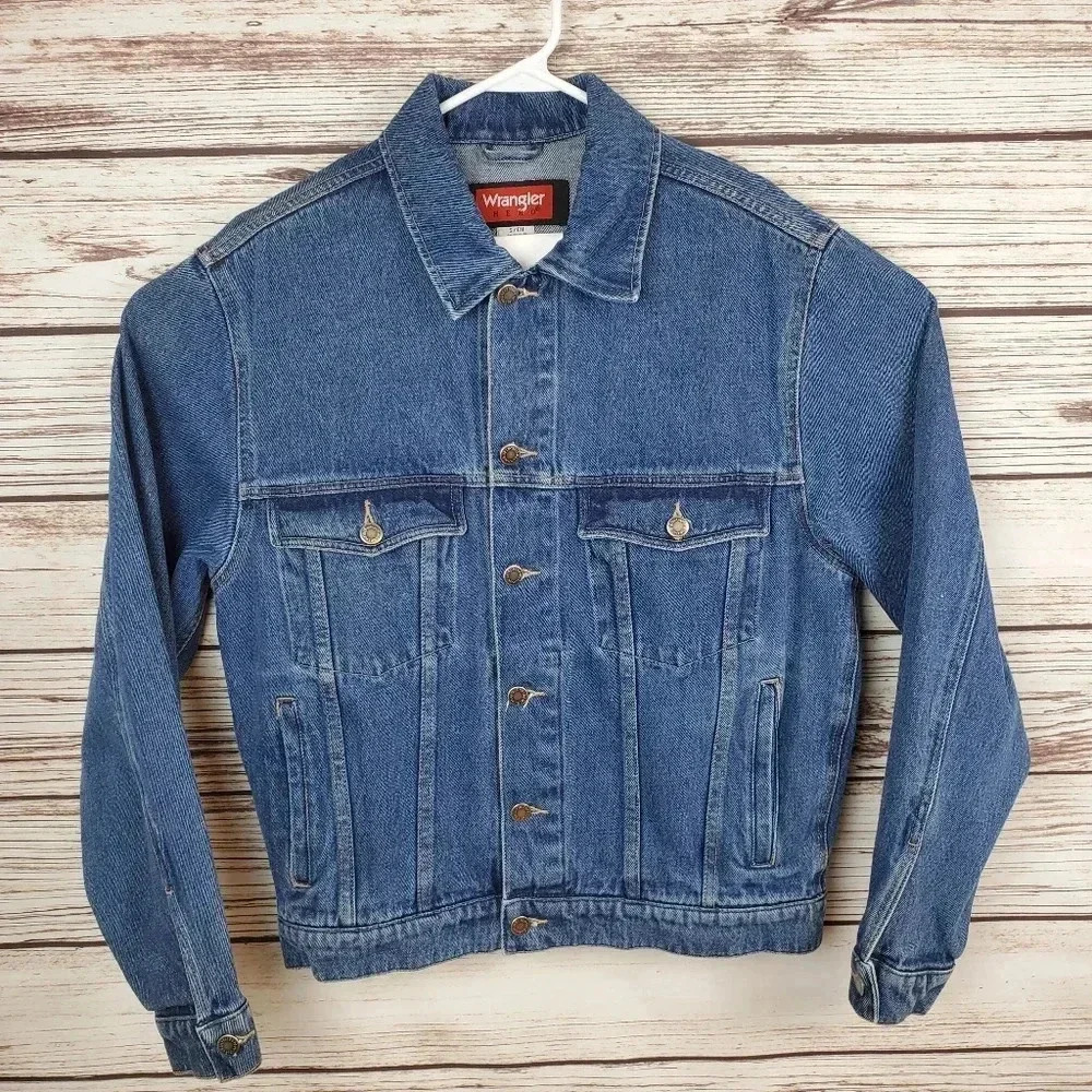 Wrangler Hero Men's Small Vintage Denim Jean Trucker Jacket